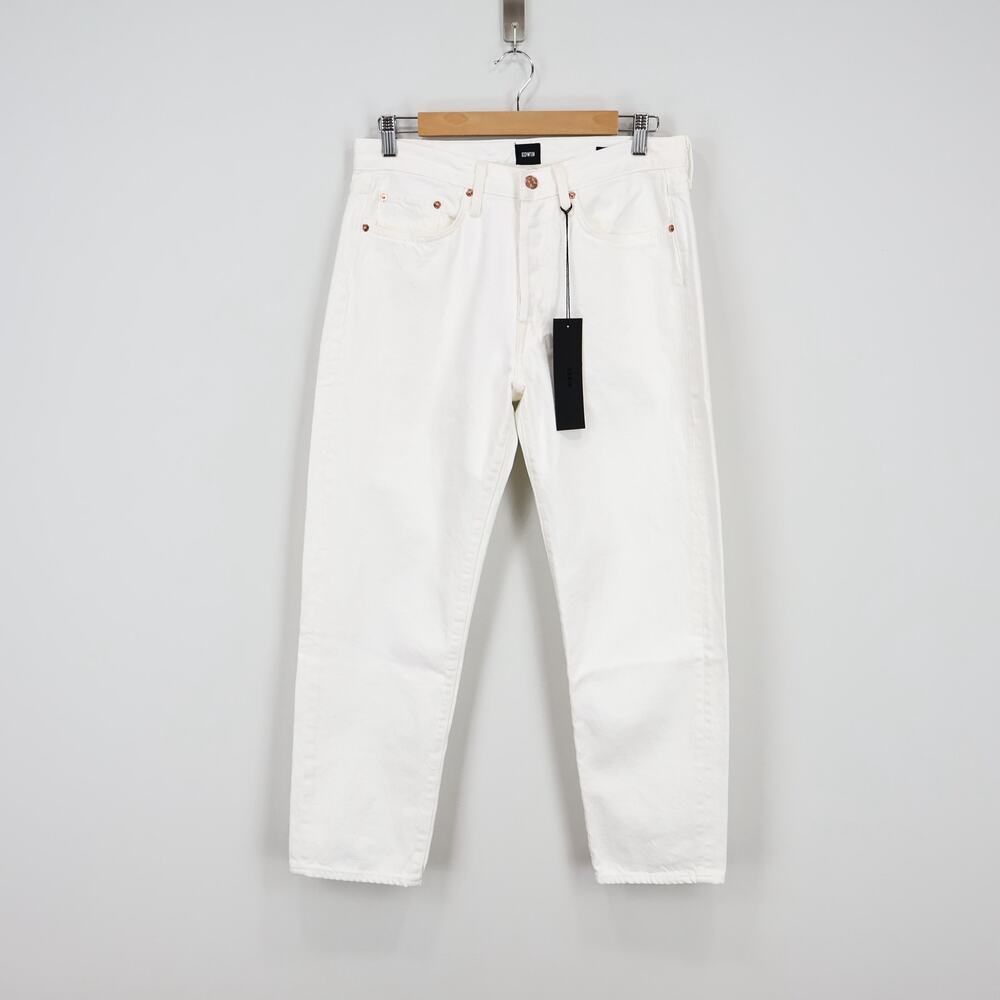 Edwin Hana Classic Straight Crop Button Fly Denim Jean White Noise Size 30 NWT